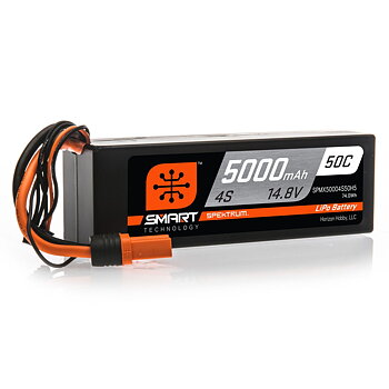 Spektrum SPMX50004S50H5 5000mAh 4S 14.8V 50C Smart LiPo Hardcase IC5