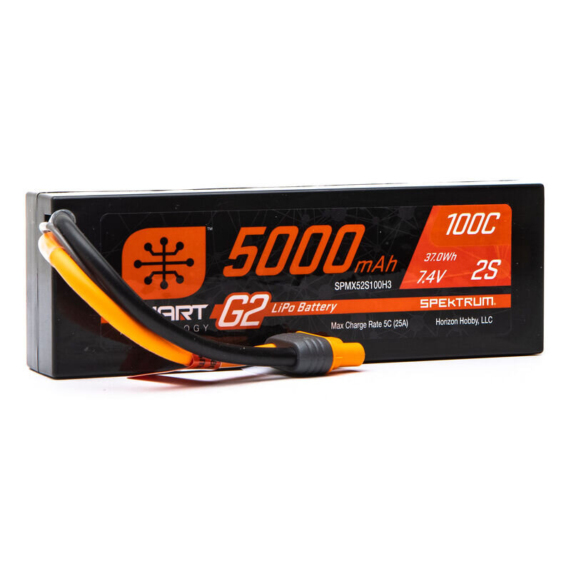 Spektrum 5000mAh 2S 7.4V Smart G2 LiPo 100C IC3