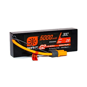Spektrum 5000mAh 2S 7.4V Smart G2 LiPo 30C Hard Case IC5