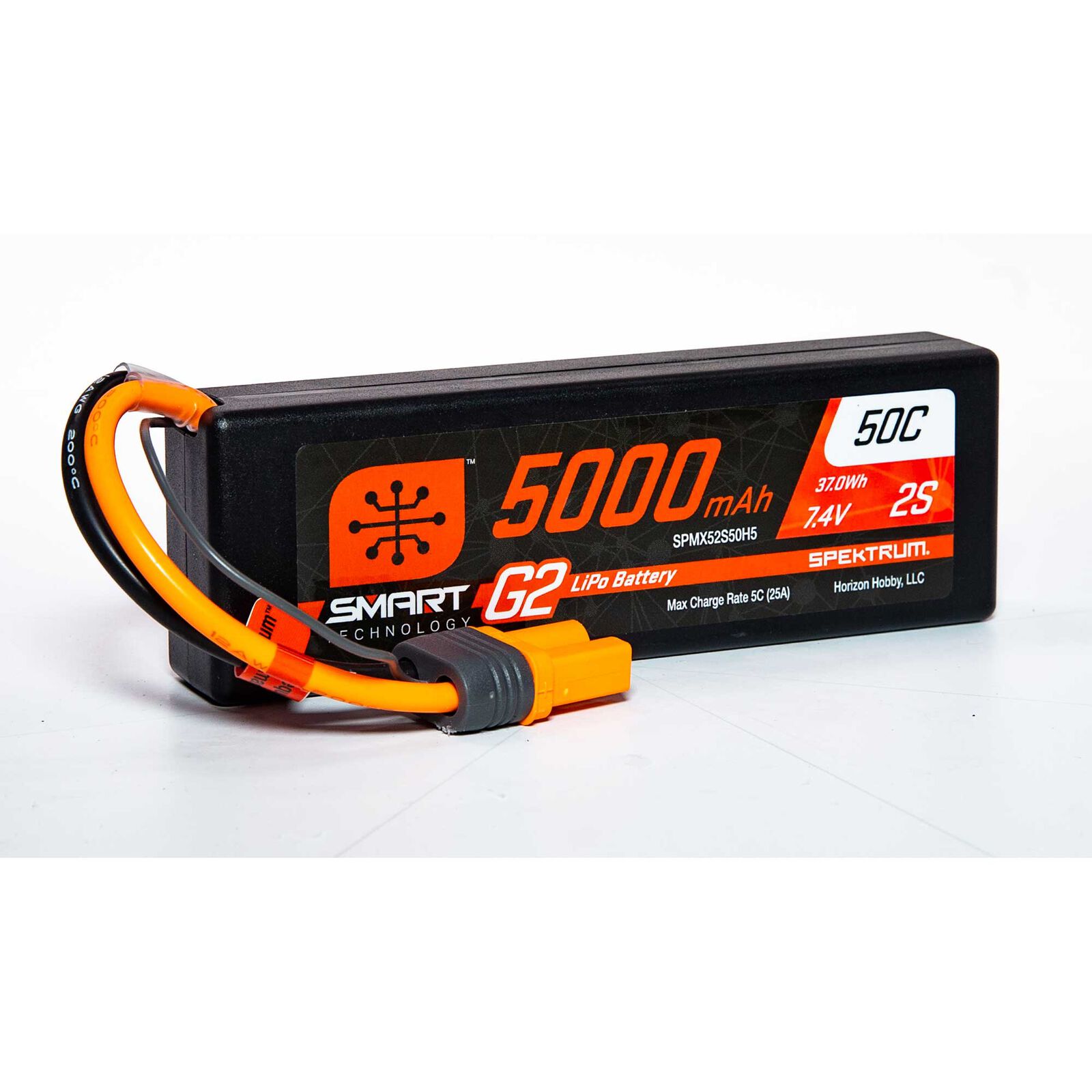 Spektrum 5000mAh 2S 7.4V Smart G2 LiPo 50C Hard Case IC5