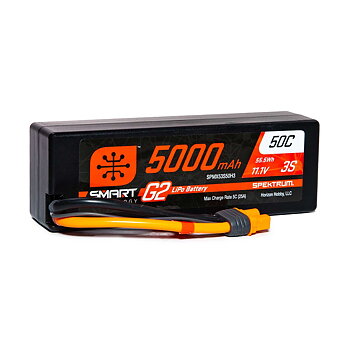 Spektrum 5000mAh 3S 11.1V Smart G2 LiPo 50C Hard Case IC3