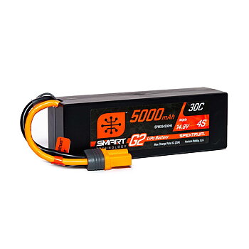 Spektrum 5000mAh 4S 14.8V Smart G2 LiPo 30C Hard Case IC5