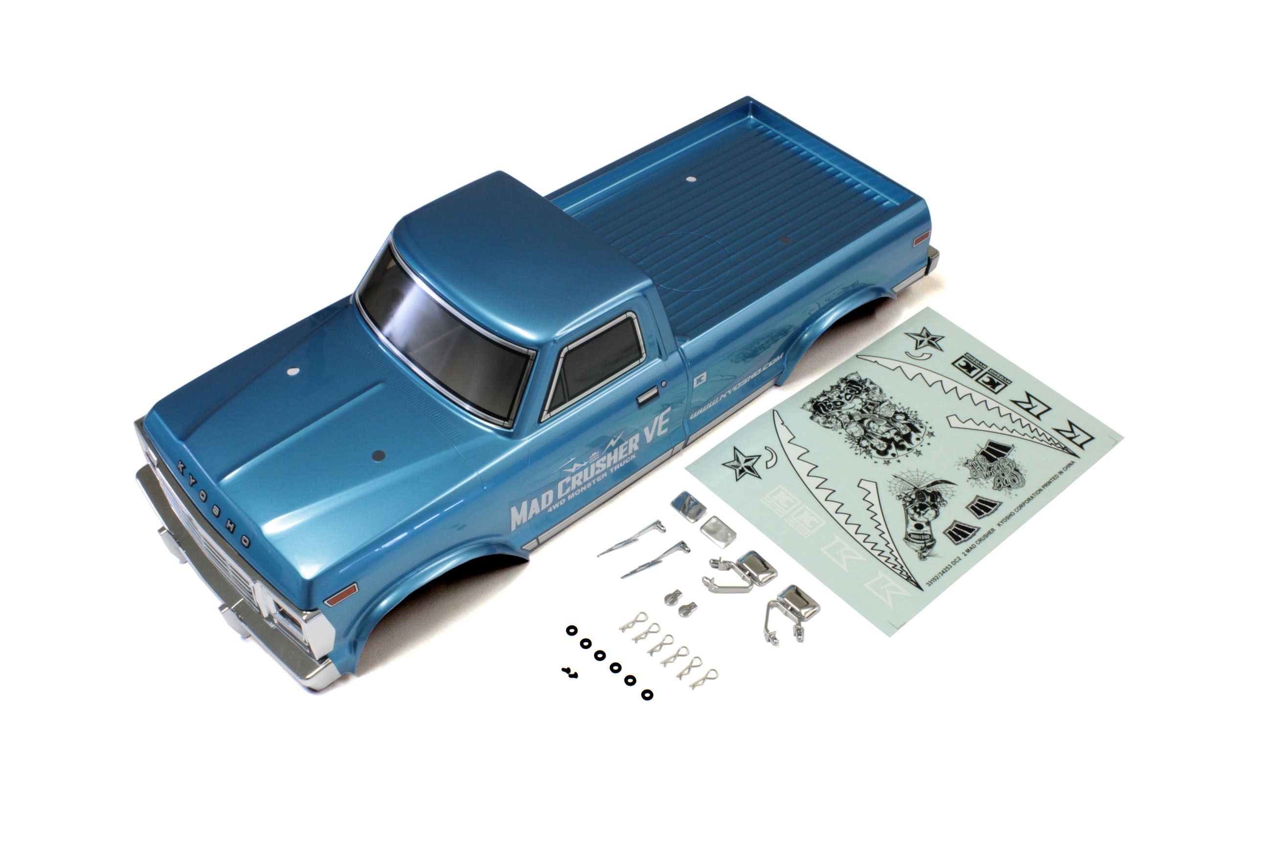 Kyosho MAB404 Prepainted Body Shell Set Kyosho Mad Crusher 1:8 Monster Truck - Blue