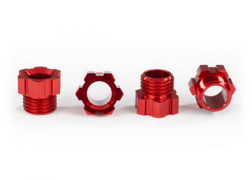 Stub Axle Nut Alu Red (4) TRAXX