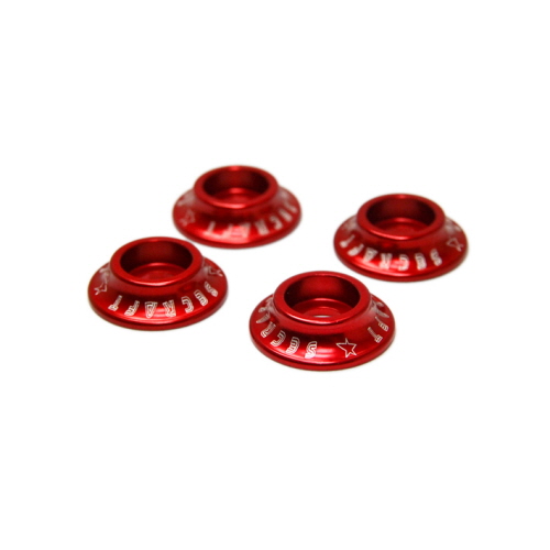 Aluminium bricka M3 x 15 6-pack Röd