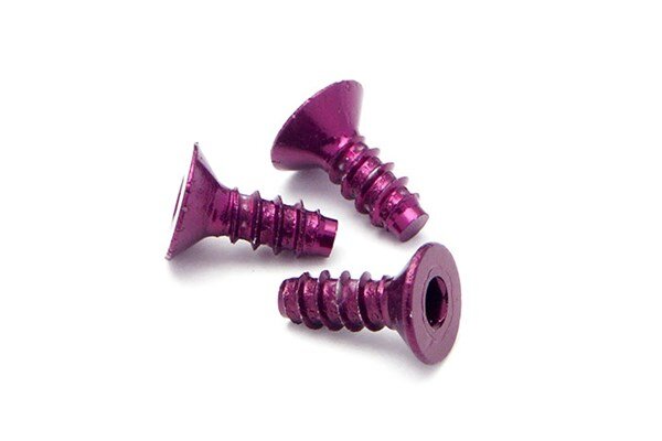 HPI HPZ076 Alu Tp Flat Hd Screw 3 X8Mm Hex Socket/Purple/5Pc