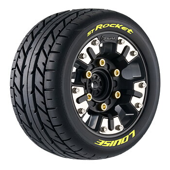 LOUISE RC WORLD LT3387SM Däck & Fälg ST-ROCKET Mini Maxx/ XRT (0 & 1/2 Offset Hex) (2)