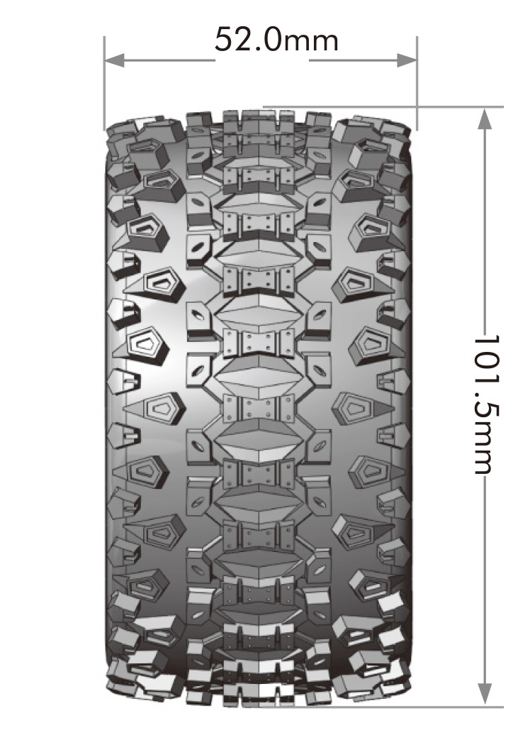LOUISE RC WORLD LT3388SM Däck & Fälg ST-UPHILL Mini Maxx/ XRT (0 & 1/2 Offset Hex) (2) - 2