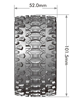 LOUISE RC WORLD LT3388SM Tires & Rims ST-UPHILL Mini Maxx/ XRT (0 &amp; 1/2 Offset Hex) (2)
