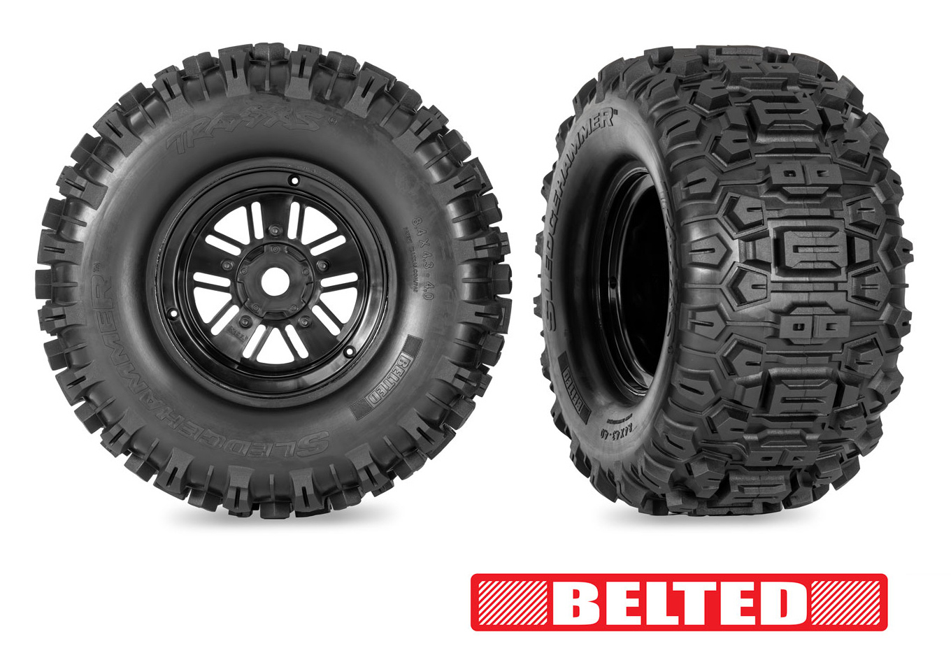 Traxxas 10945 Tire & Rim Sledgehammer Funco Rear Black (2)