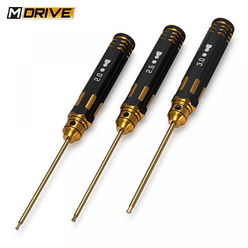 M-Drive MD23000 Pro TiN Insexnyckel med Kula Set - 2, 2.5 & 3mm