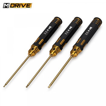 M-Drive MD23000 Pro TiN Insexnyckel med Kula Set - 2, 2.5 & 3mm
