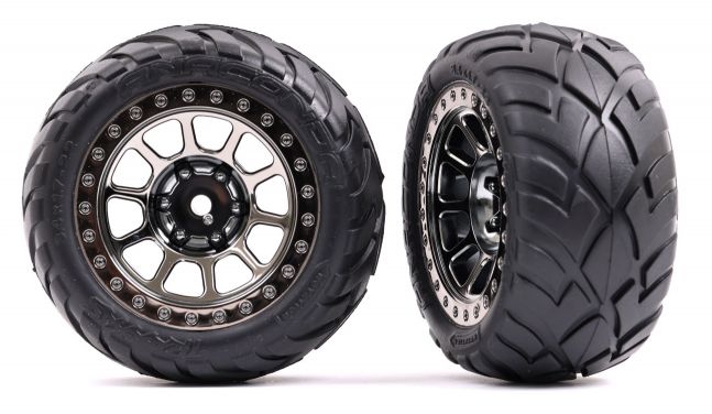 Traxxas 2478T Däck & Fälg Anaconda / Svart Krom 2.2" Bak (2)