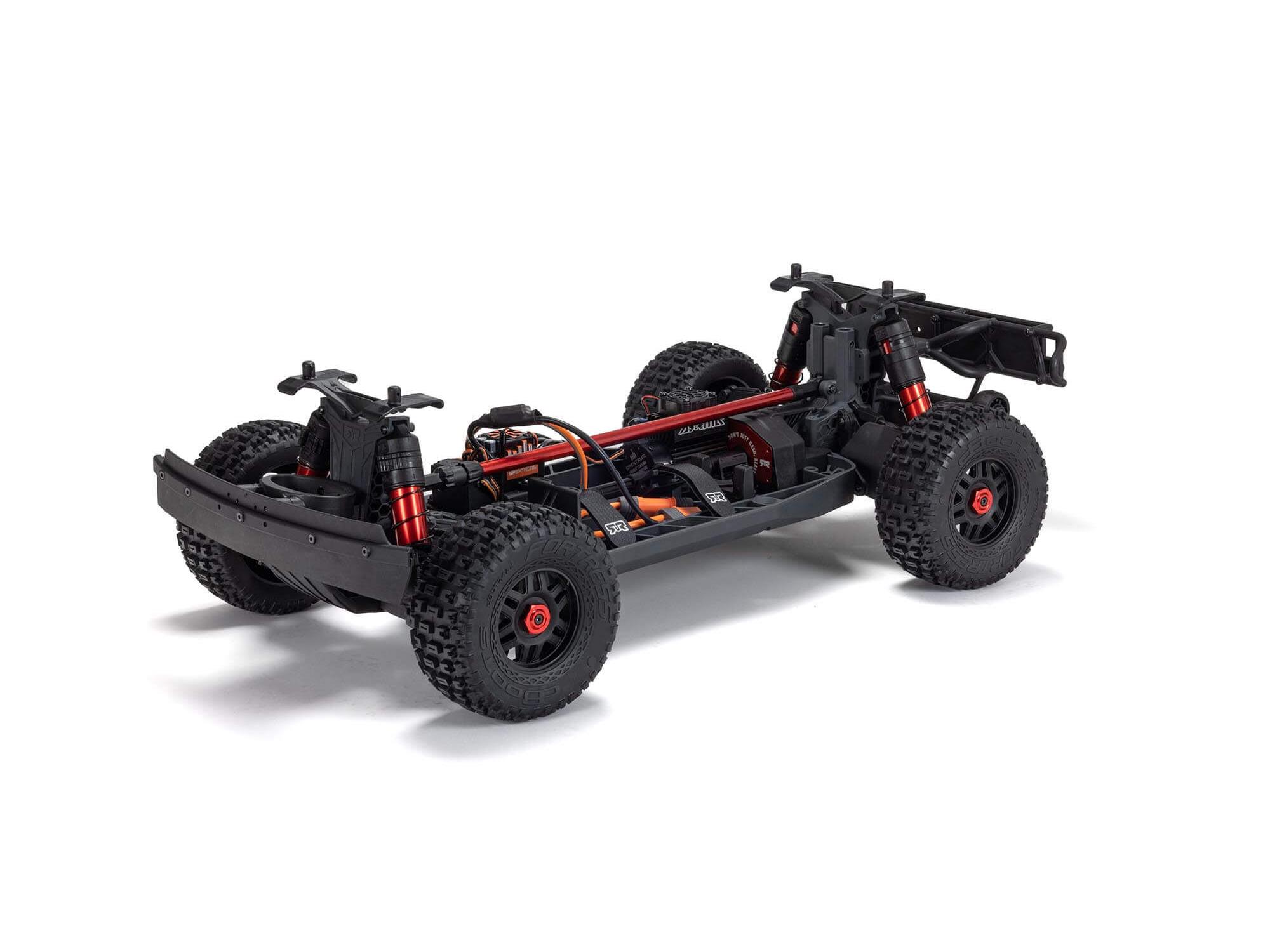 Arrma 1/8 MOJAVE 4S 4X4 RTR Bortstlös Desert Truck, Vit/Röd - 12