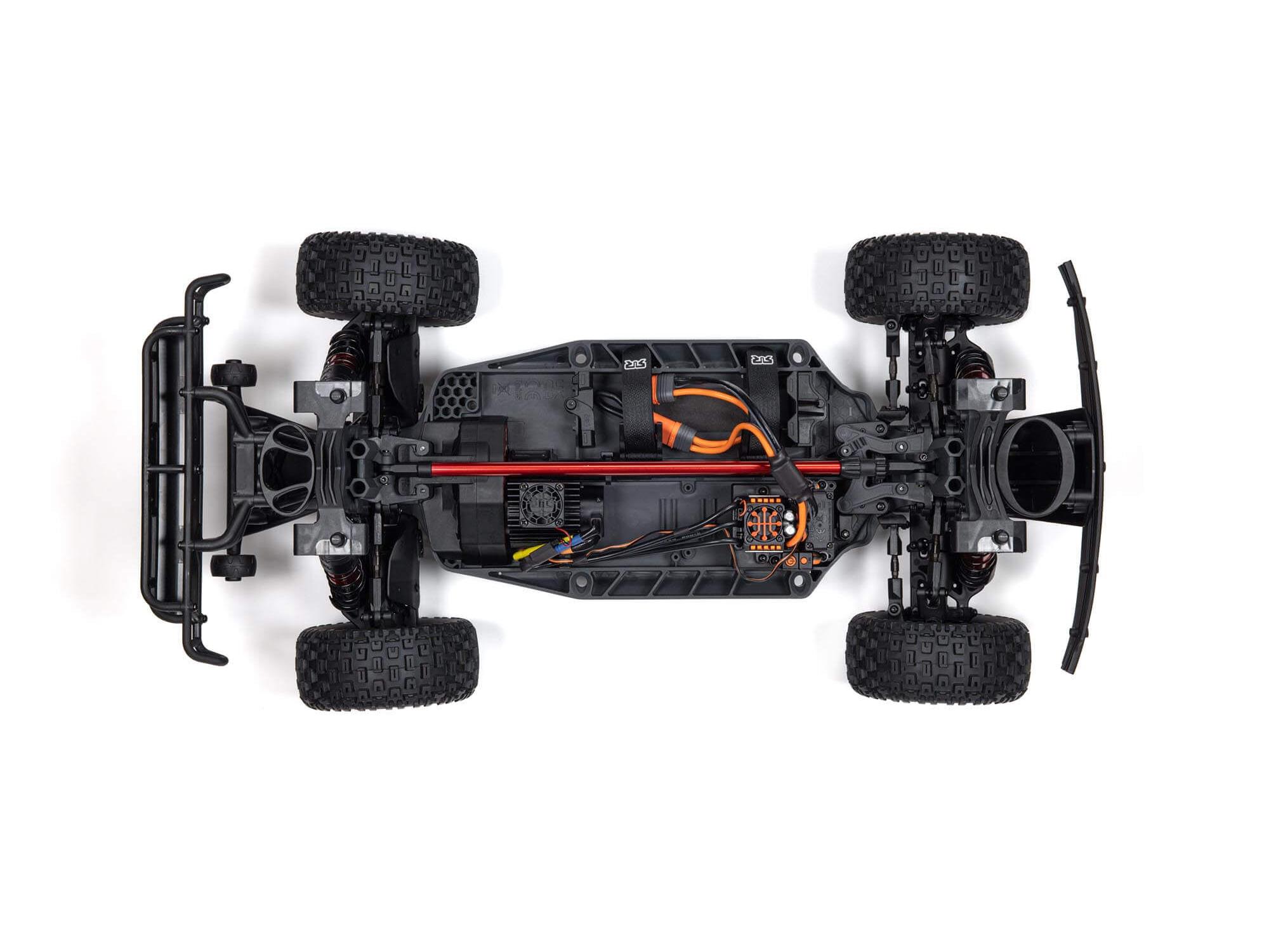 Arrma 1/8 MOJAVE 4S 4X4 RTR Bortstlös Desert Truck, Vit/Röd - 10
