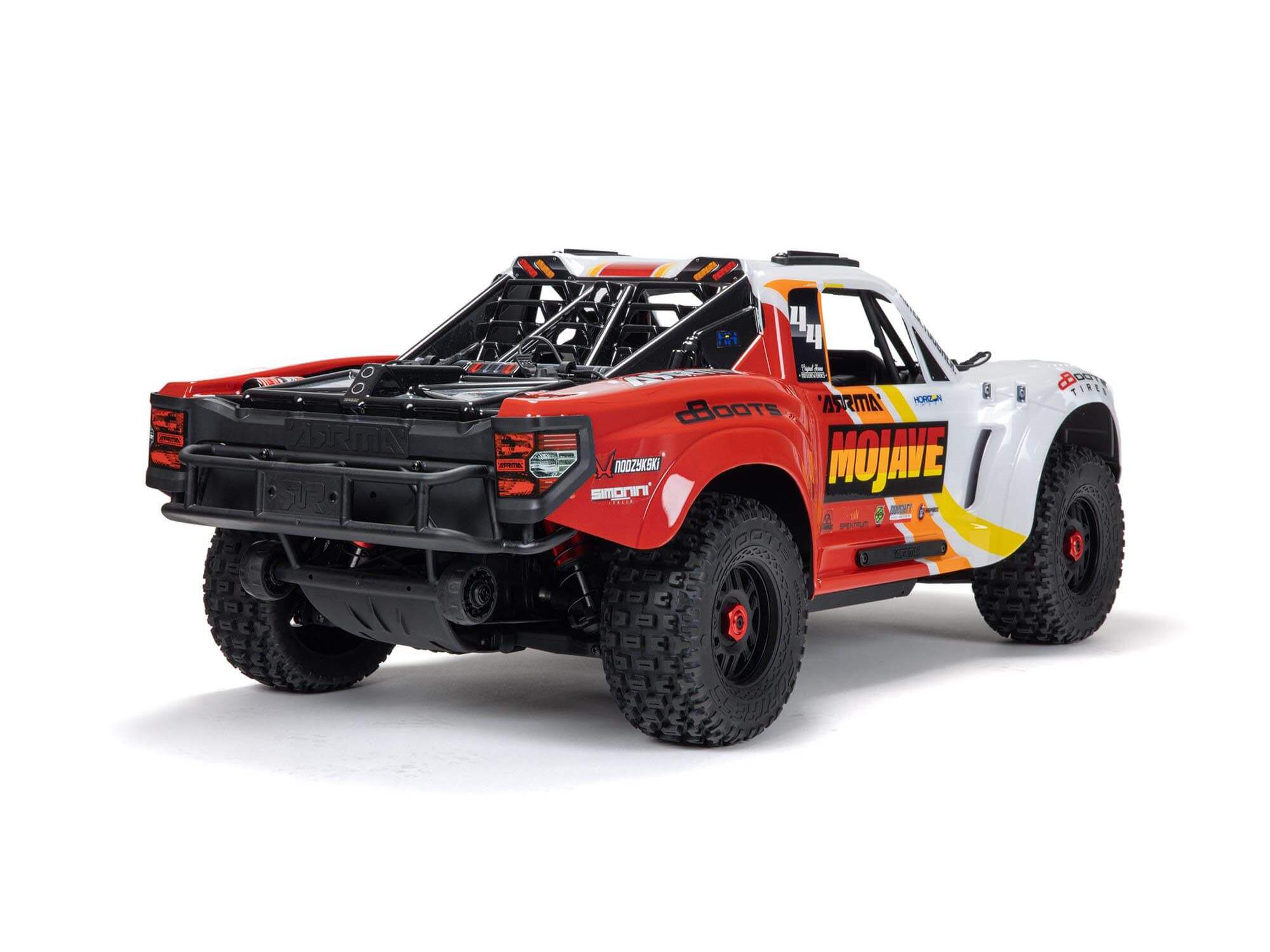 Arrma 1/8 MOJAVE 4S 4X4 RTR Bortstlös Desert Truck, Vit/Röd - 2