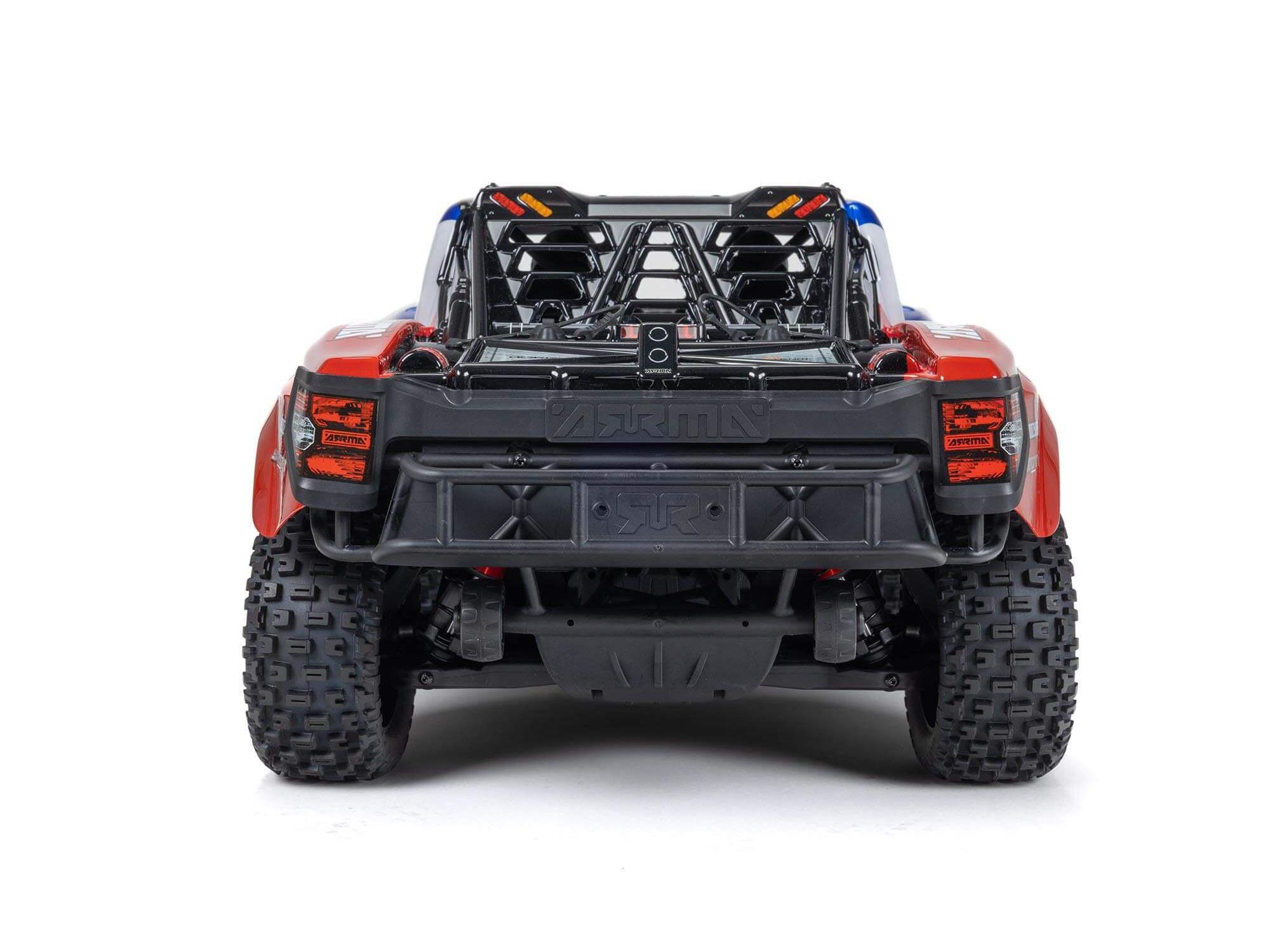 Arrma 1/8 MOJAVE 4S 4X4 RTR Bortstlös Desert Truck, Blå/Röd - 7