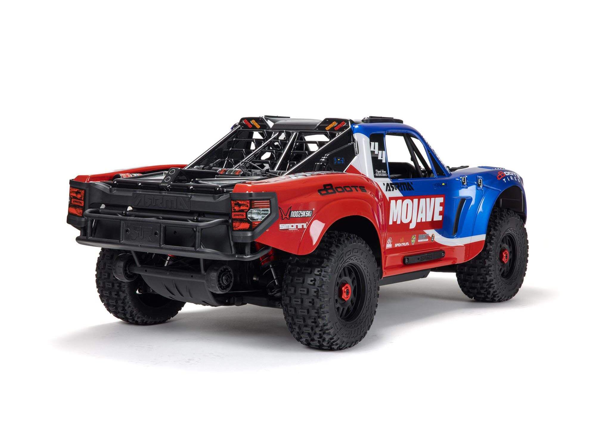 Arrma 1/8 MOJAVE 4S 4X4 RTR Bortstlös Desert Truck, Blå/Röd - 2