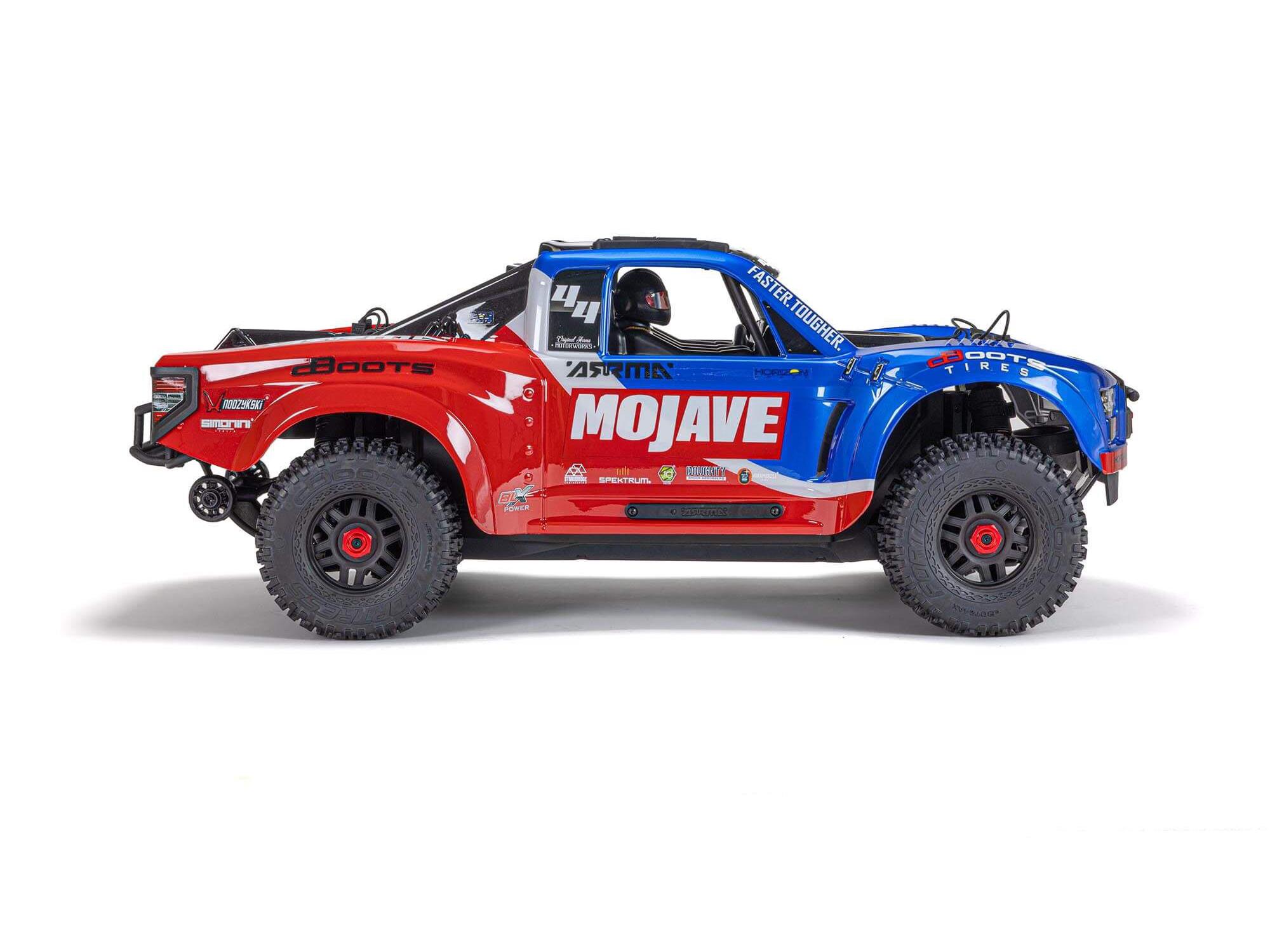 Arrma 1/8 MOJAVE 4S 4X4 RTR Bortstlös Desert Truck, Blå/Röd - 8