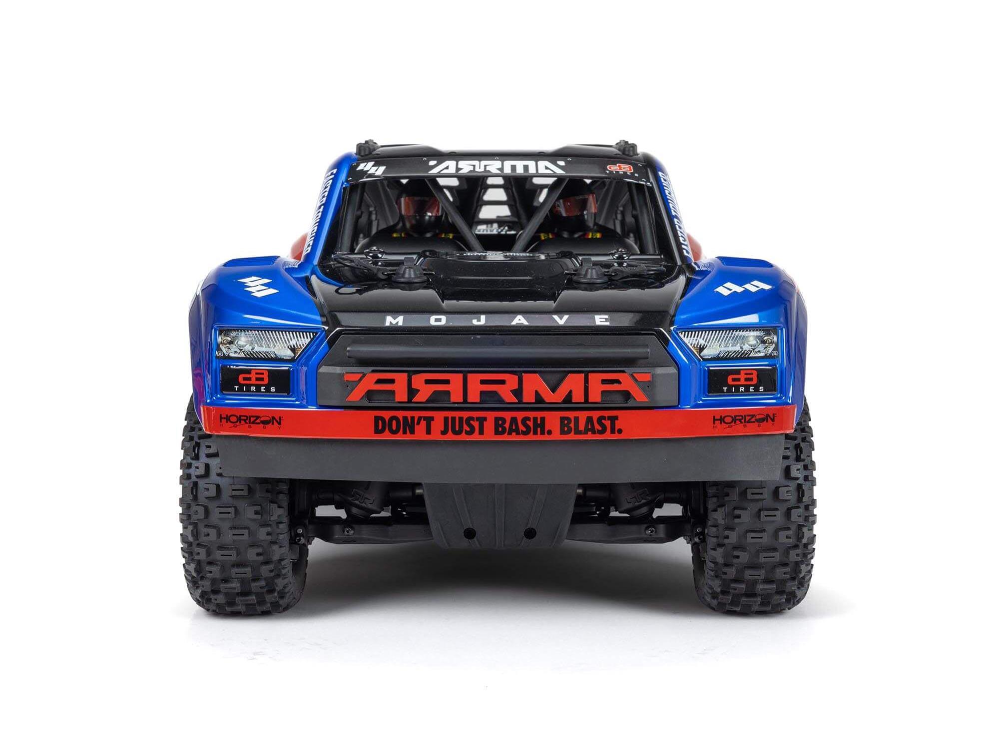 Arrma 1/8 MOJAVE 4S 4X4 RTR Bortstlös Desert Truck, Blå/Röd - 5