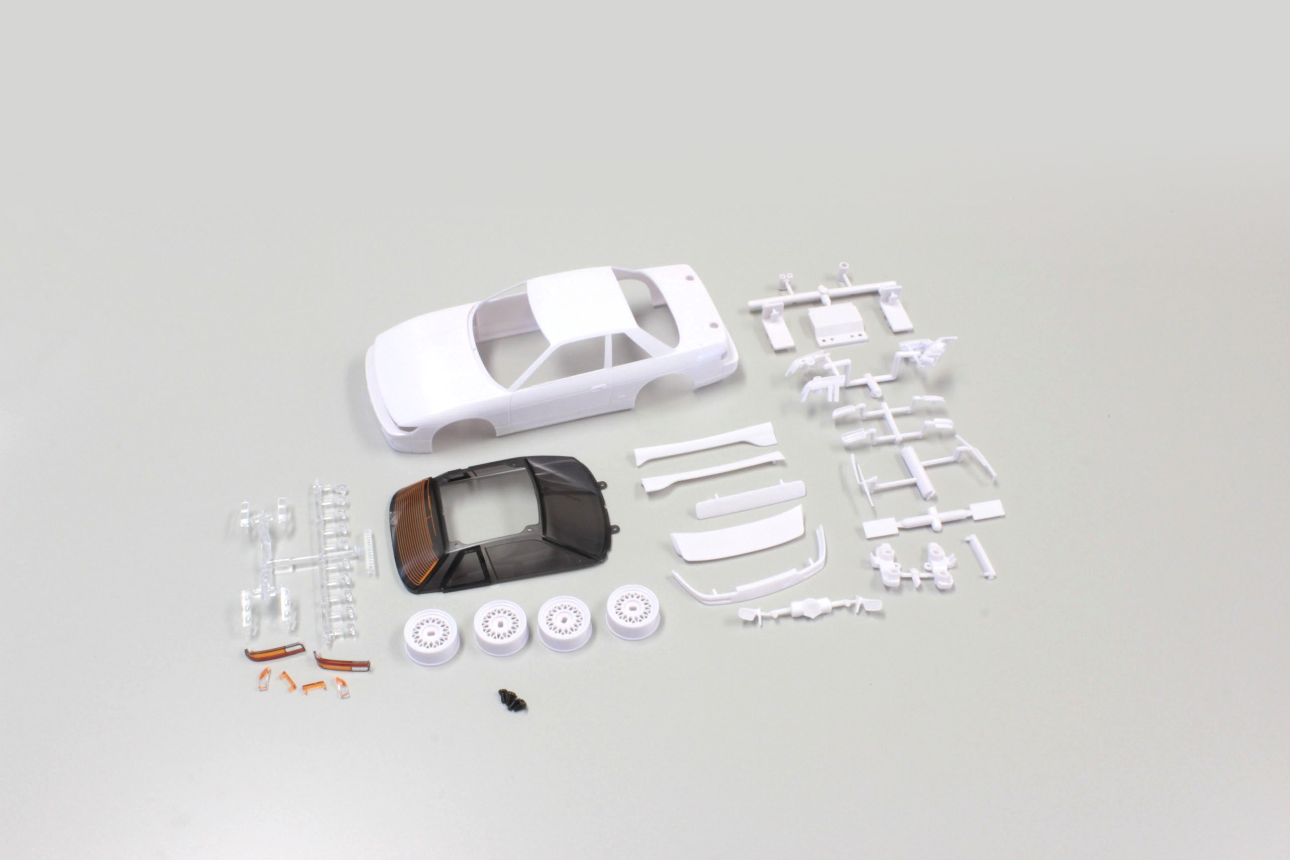 Kyosho MZN178 Bodyshell Nissan Silvia S13 Mini-Z + 4WD Rims (White Body)