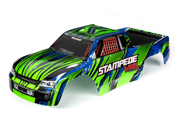 Traxxas 3620G Kaross Stampede VXL 2WD Grön & Blå Målad*