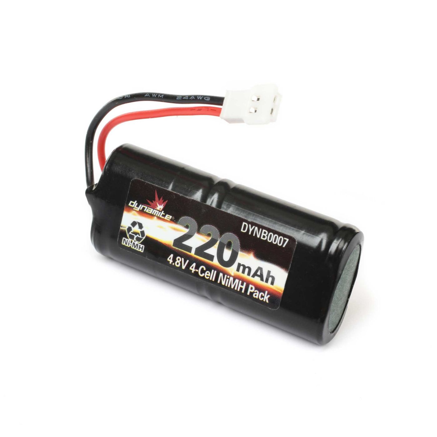 Dynamite 4.8V 220mAh 2/3AAANiMH 4C Flat: Micro SCT, Rally