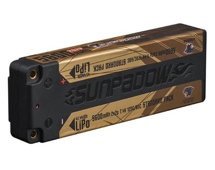 Sunpadow Li-Po Batteri 2S 7,4V 5600mAh 120C Stick Gold - 2