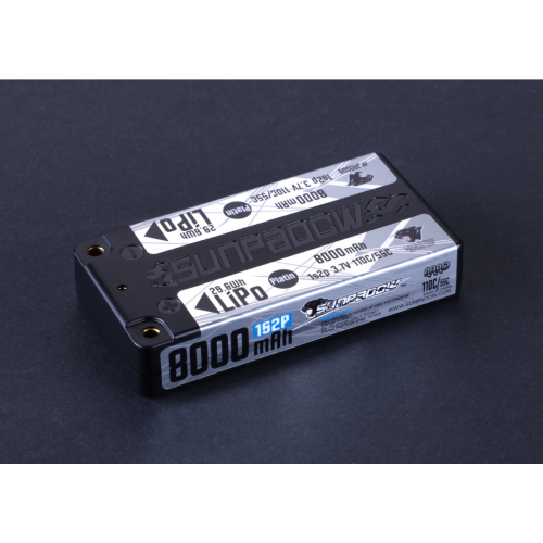 Sunpadow Li-Po Batteri 1S 3,7V 8000mAh 110C Shorty Platin