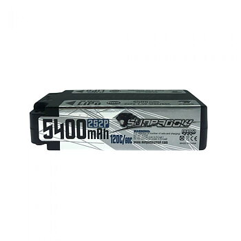 Sunpadow Li-Po Batteri 2S 7,4V 5400mAh 120C Shorty Platin