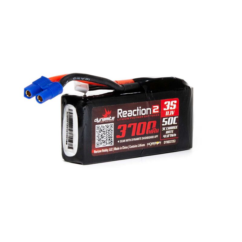 Dynamite Reaction 2 11.1V 3700mAh 3S 50C LiPo 96mm EC3