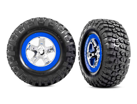 Traxxas 5867A Däck & Fälg, BFGoodrich/SCT Krom-Blå 4WD/2WD Bak (2)