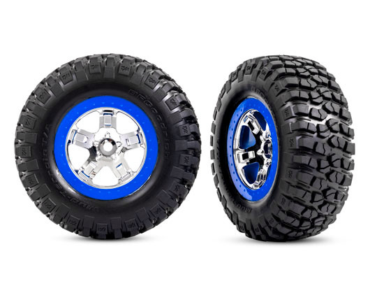 Traxxas 5869A Däck & Fälg BFGoodrich/SCT Krom-Blå 2WD Fram (2)