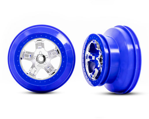 Traxxas 5870A Fälg SCT Krom-Blå 2.2/3.0" 2WD Fram (2)