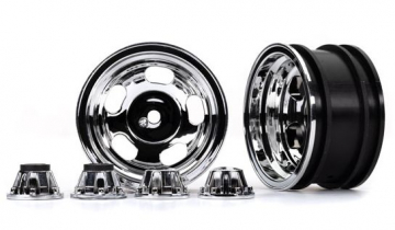 Traxxas 428158X Wheels Chrome 2.2 + Center Caps (for Stub Axle #8225A) TRX-4