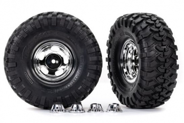 Traxxas 428159X Tires &amp; Wheels 2.2 Canyon Trail / Chrome w/ Center Caps (Requires #8255A)