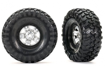 Traxxas 428179X Tires &amp; Wheels Canyon Trail/TRX-4 Satin Chrome 1.9 (2)
