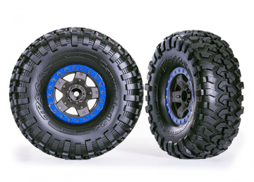 Traxxas 8181-BLUE Däck & Fälg Canyon Trail/TRX-4 Svart 2.2" Blå (2)