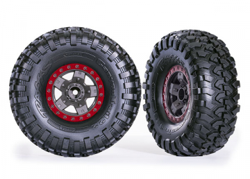 Traxxas 8181-RED Däck & Fälg Canyon Trail/TRX-4 Svart 2.2" Röd (2)