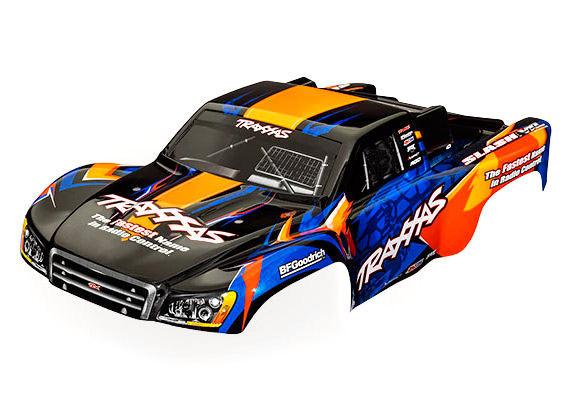 Traxxas 6812T Kaross Slash VXL 2WD/4x4 Orange & Blå Målad