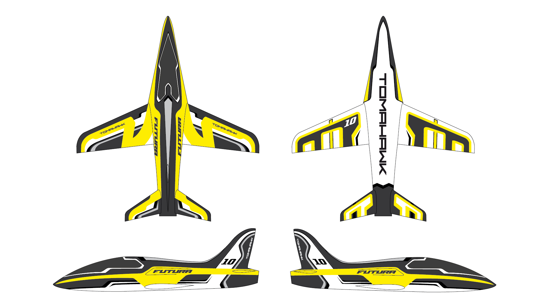 Tomahawk Futura 1.9m E Yellow Combo Retracts - 2