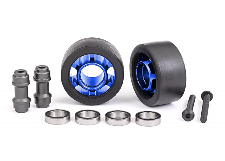Wheels Alu Blue Wheelie Bar Set w/ Ball Bearings (2) X-Maxx, XRT, Maxx, Sledge