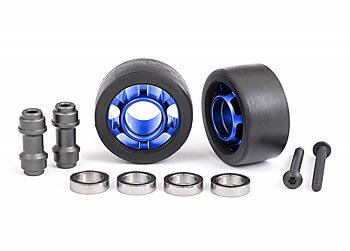 Traxxas 7775X Hjul Alu Blå Wheelie Bar Set Kullager (2) X-Maxx, XRT, Maxx, Sledge