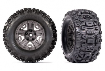 Traxxas 429072-GRAY Tires &amp; Wheels Sledgehammer/ Charcoal Gray 2.8 4WD TSM (2)