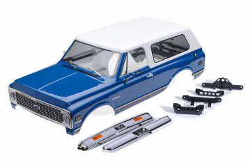 Traxxas 429130-BLWT Body Chevy Blazer '72 Blue/White Clipless Complete