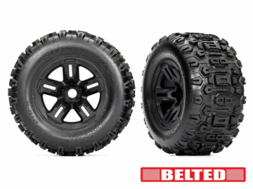 Traxxas 429573 Tires &amp; Wheels Sledgehammer Belted 3.8'' Black (17mm Hex) (2)