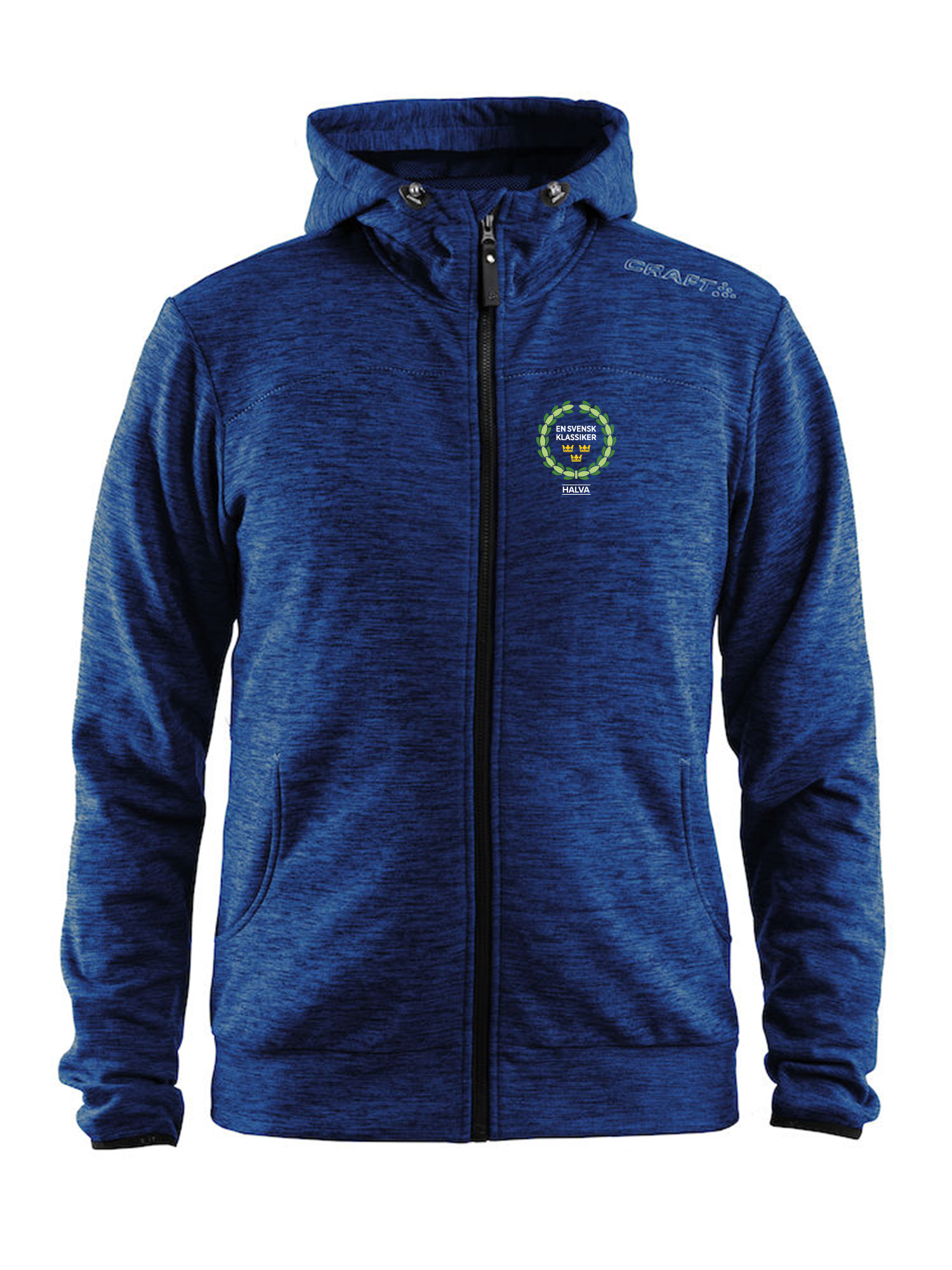 En Svensk Klassiker Halva,Full zip hood herr (Craft) m.brodyr.