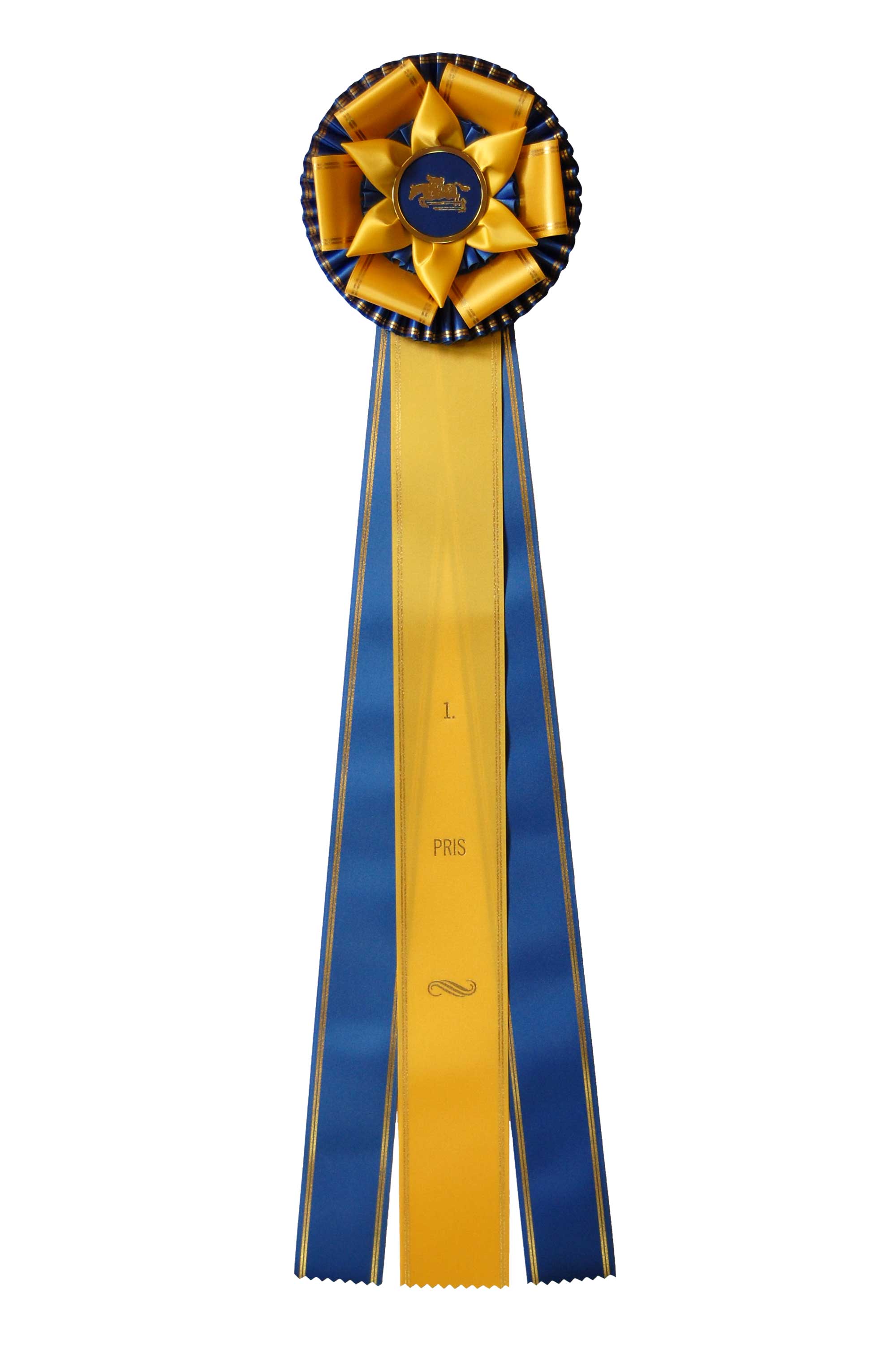 6284 - Rosette für Pferd, Hund, Veranstaltung mit Goldrand, 71 cm - 7