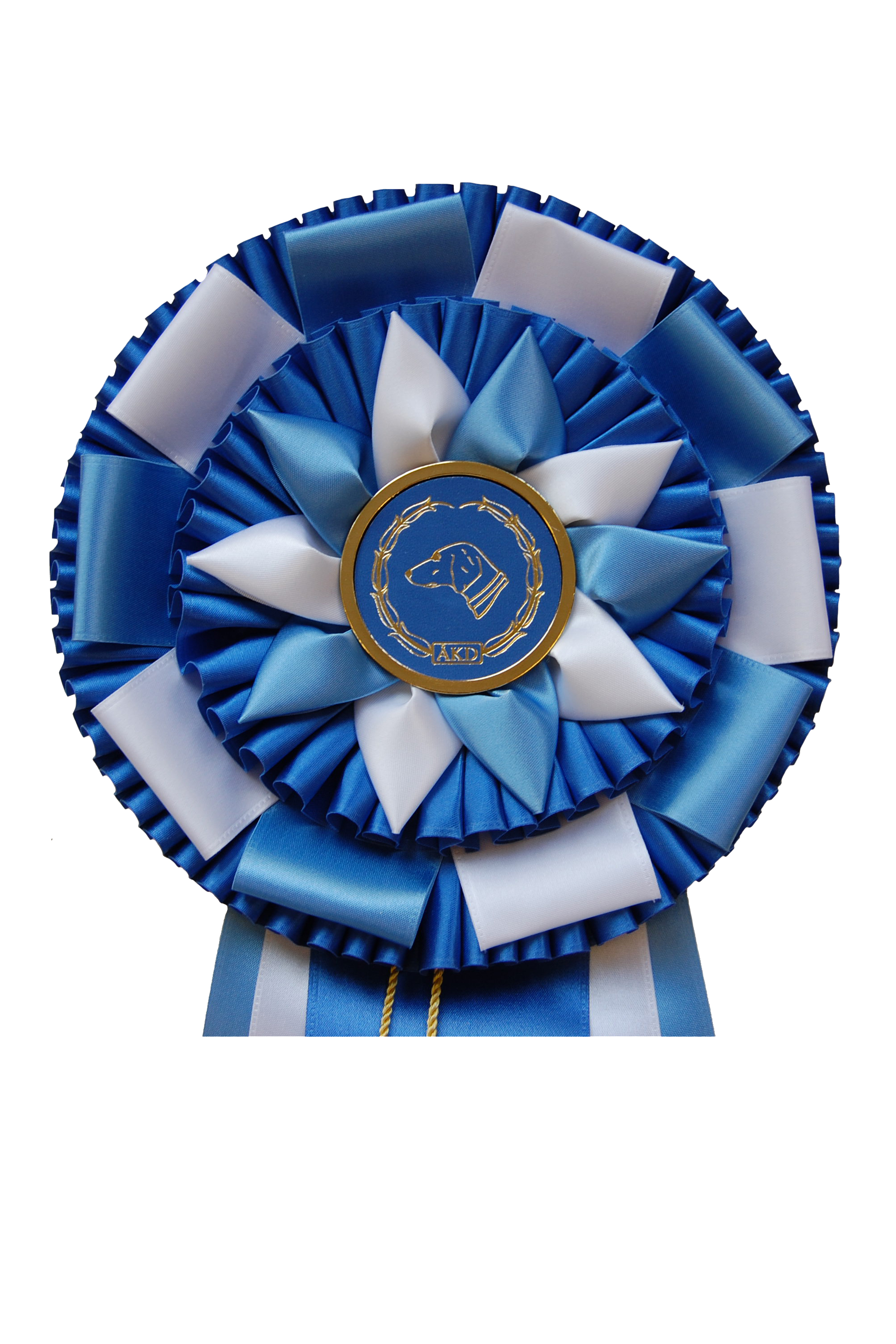 6287 - Rosette für Pferd, Hund, Veranstaltung, 5 Bänder und Quasten, 71 cm - 8