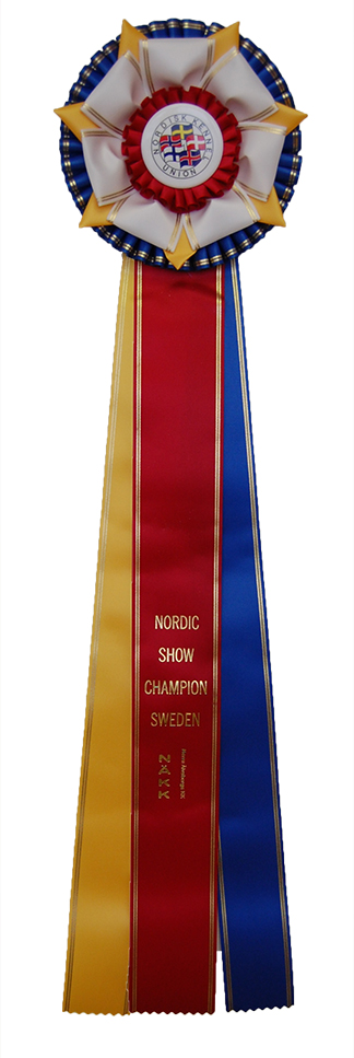 62240 - Rosette für Pferd, Hund, Veranstaltung mit Goldrand, 71 cm - 5